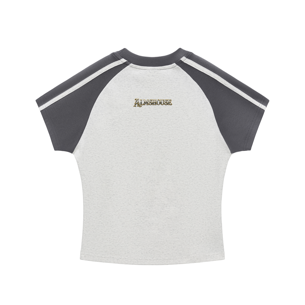 Contrast Stripes Bodycon Raglan  Sleeve T-Shirt
