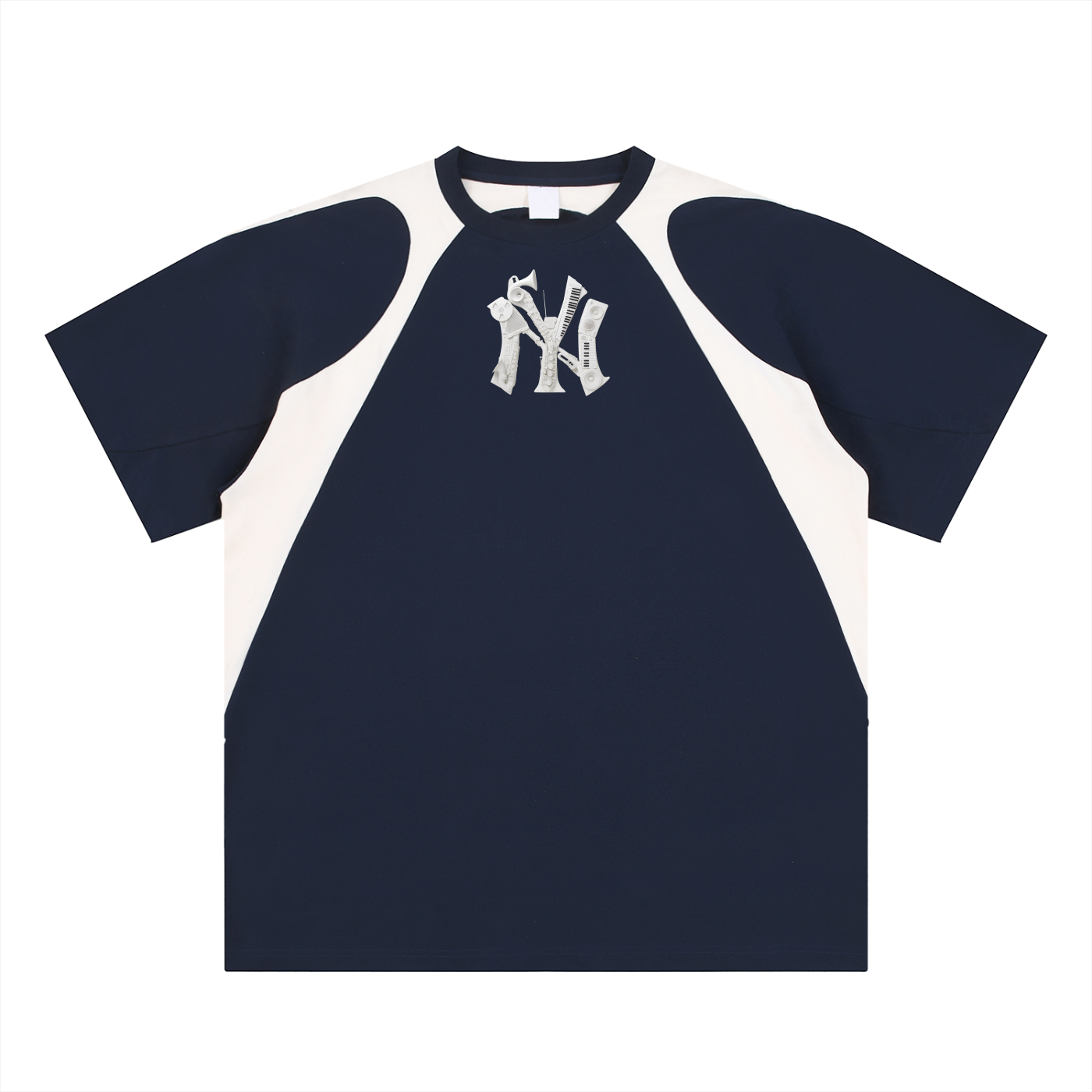 Contrast Panel Cotton T-Shirt