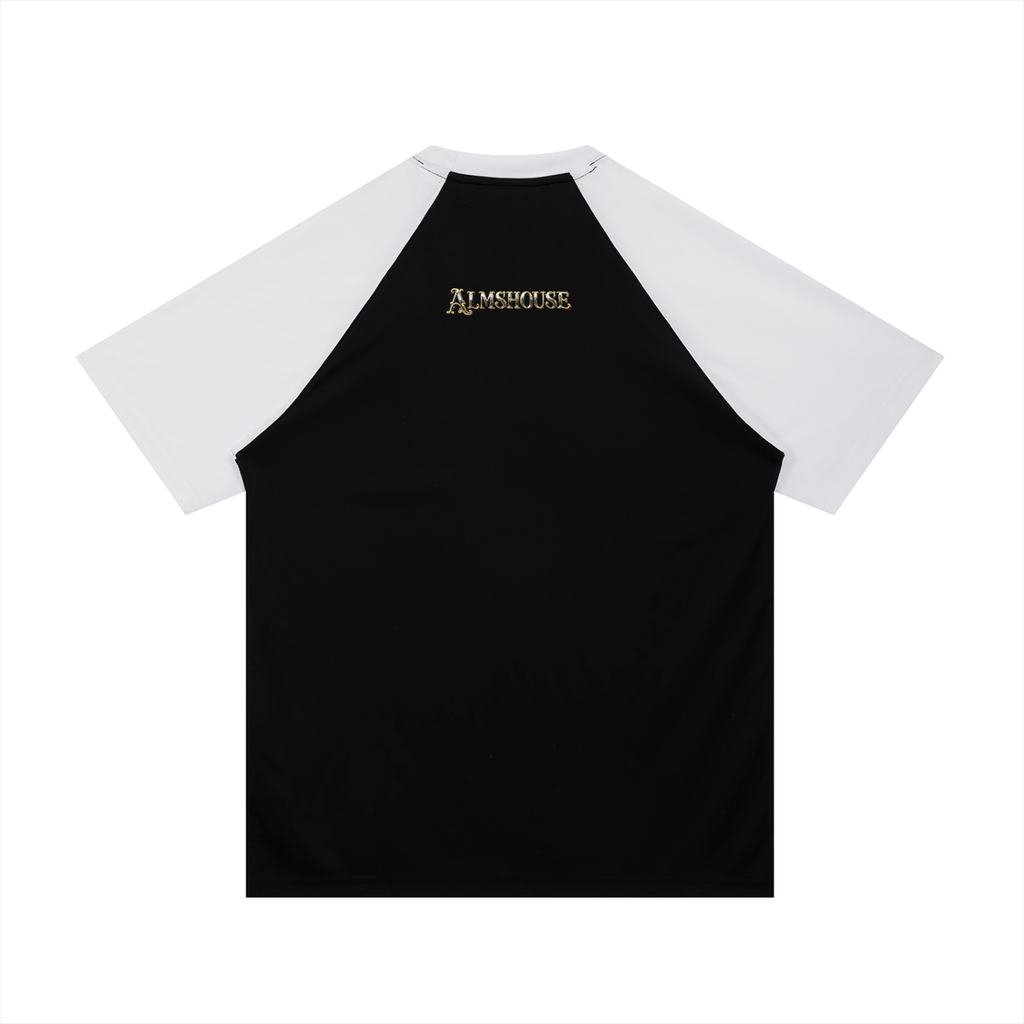 Contrast Raglan Sleeve Mesh T-Shirt