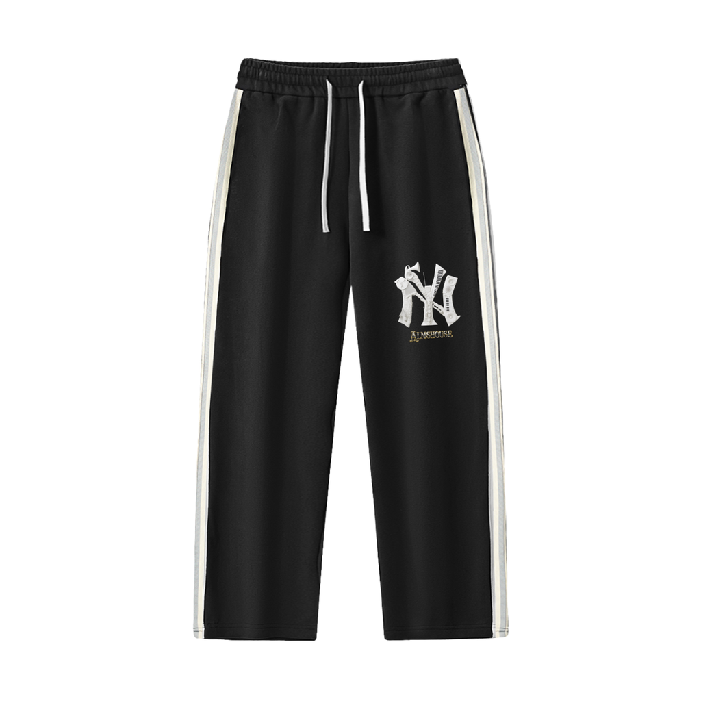 Contrast Side-Stripe Straight-Leg  Pants