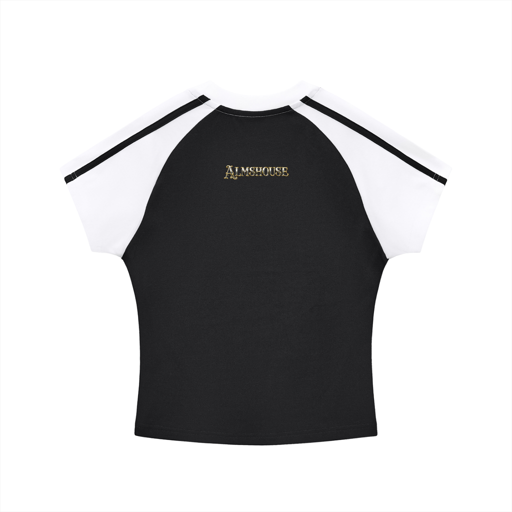 Contrast Stripes Bodycon Raglan  Sleeve T-Shirt