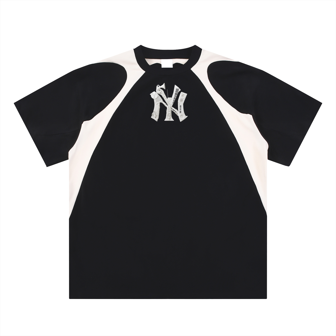 Contrast Panel Cotton T-Shirt