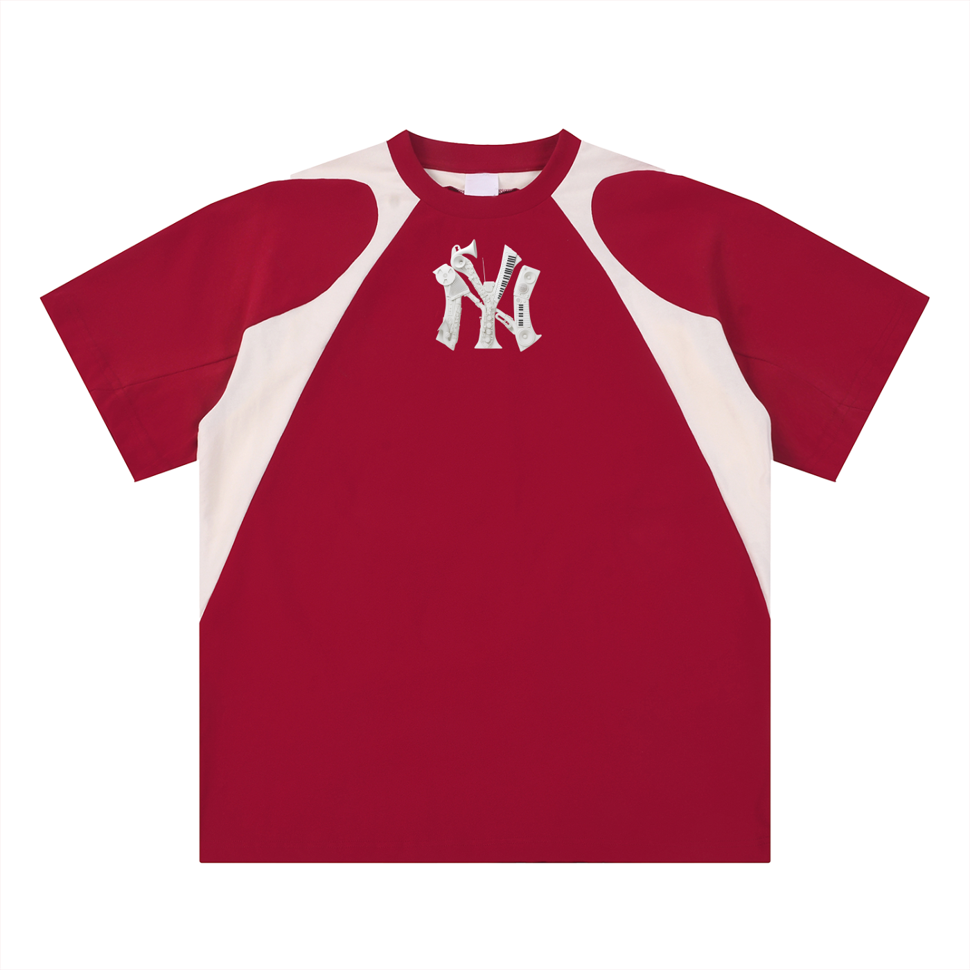 Contrast Panel Cotton T-Shirt