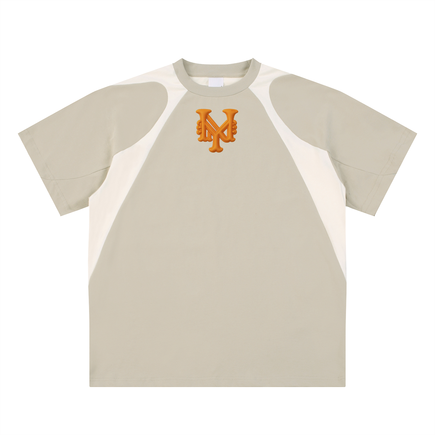 Contrast Panel Cotton T-Shirt