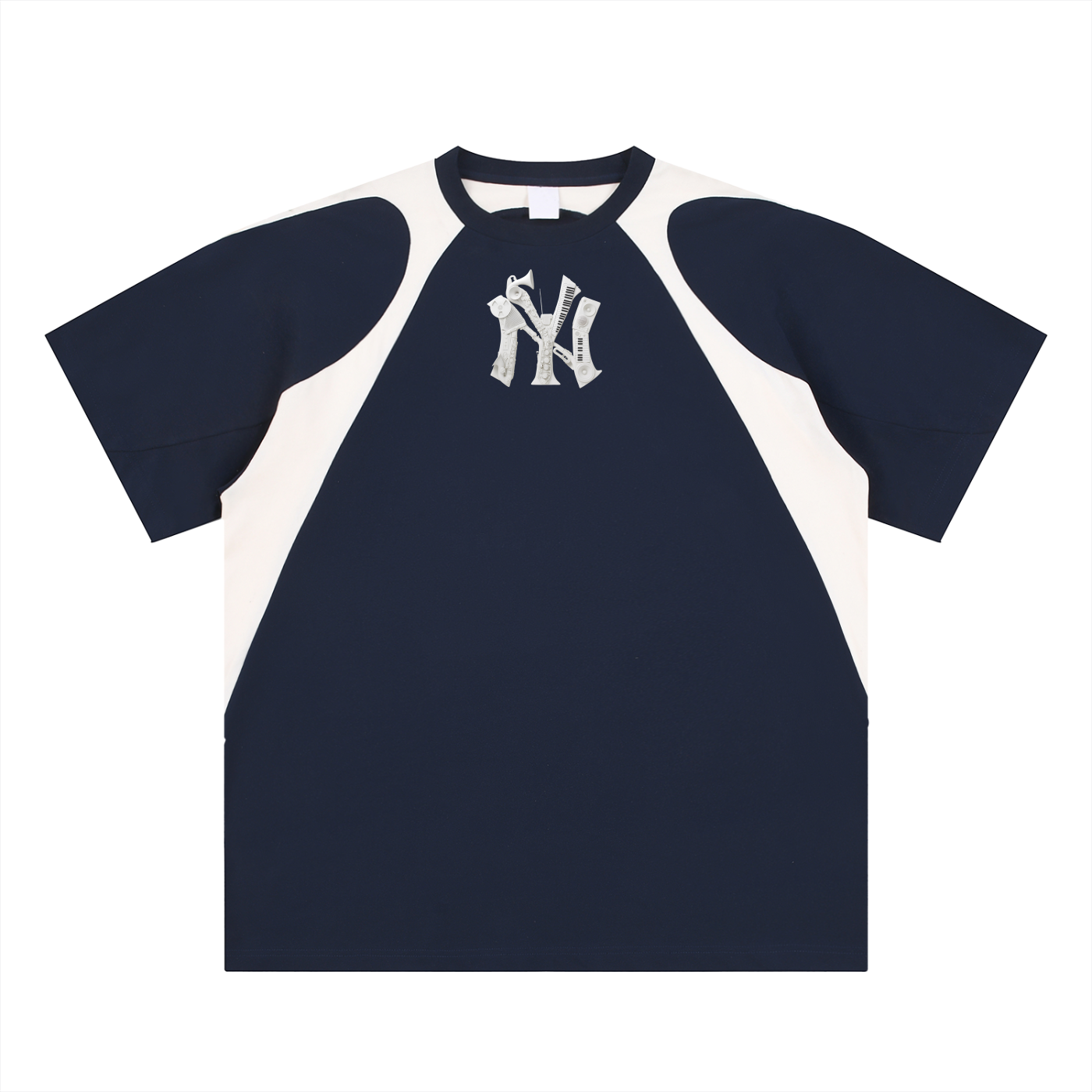 Contrast Panel Cotton T-Shirt